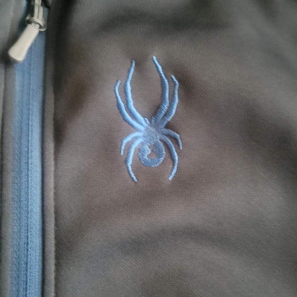 Spyder Pullover Mens Medium Blue 1/4 Zip Sweater Casual Motorcycle Knit - Picture 2 of 5